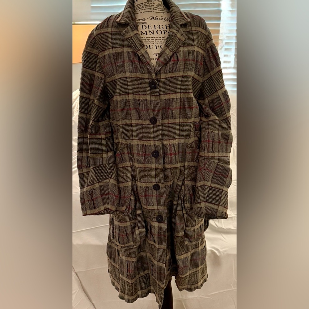 Lilith, Boutique Made in Morocco Plaid Coat Topper Sz XS, Lined . Designer